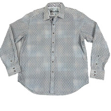 Robert Graham Shirt Mens XL Classic Long Sleeve Button Up White Flip Cuff Preppy