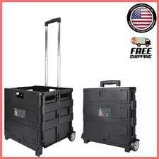 Durable 80lb Black Portable Carrier with Telescopic Handle - Grand Pack-N-Roll