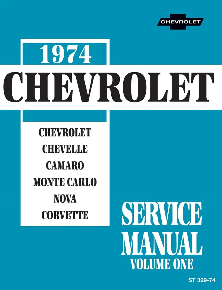 Chevrolet 1974 manual de servicio de fábrica + juego de suplementos de revisión 1975 Foto 2 de 3