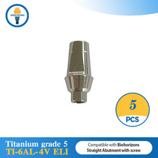 5 pcs esthetic ti straight abutment fits to Biohorizons 3.5