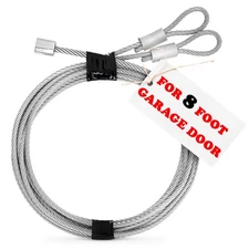 Garage Door Cables for 8 ft Door – 9 ft 7 inch Long, Heavy-Duty Steel Galv