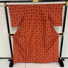 Ryukyu Kasuri Okinawa Pure Silk Kimono with Certificate Authentic