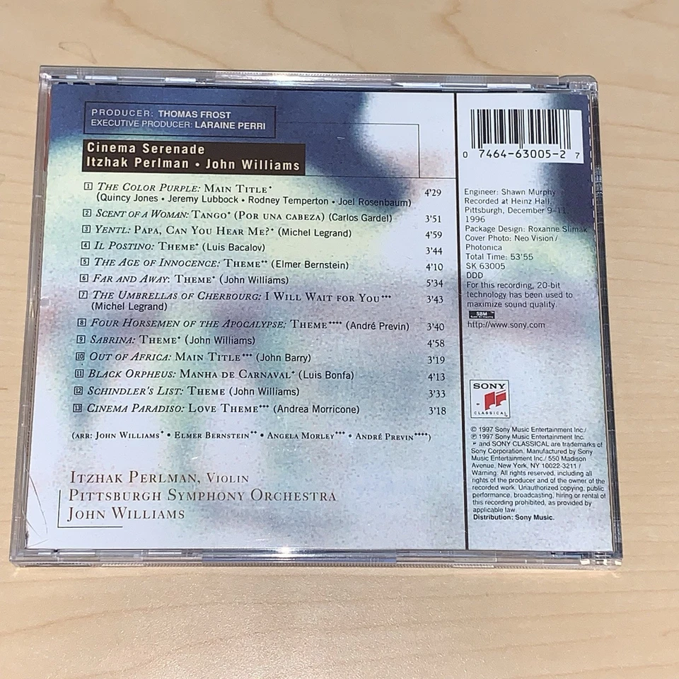 Itzhak Perlman - Cinema Serenade (AUTOGRAPHED CD) - Image 2 of 2