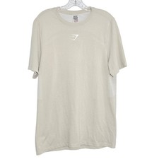 Gymshark Sz Medium Mens Lightweight Seamless T-Shirt Light Grey A2C7M