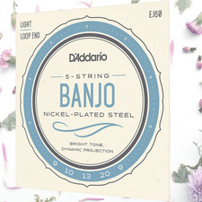 D  Addario EJ60 09-20 Light 5-String Nickel Banjo Strings