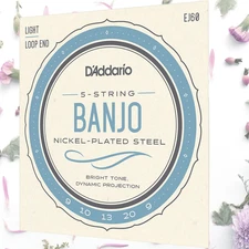 D’Addario EJ60 09-20 Light 5-String Nickel Banjo Strings