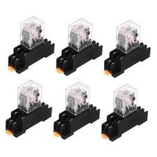 6Pcs AC 24V Electromagnetic Power Relay, 8-Pin 5A Power Coil 2NO-2NC AC24V