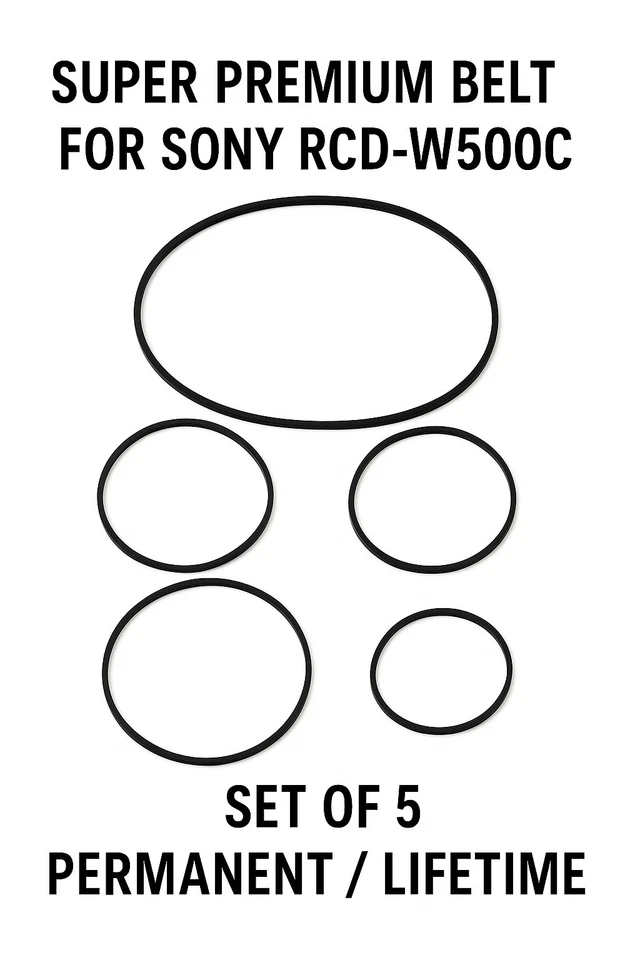 5x Super Premium Belts for Sony RCD-W500C RCD-V500C – Permanent Lifetime Upgrade