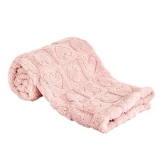 Yurhap Fleece Baby Blanket Heart Checkered 30"x40", 01 Light Pink