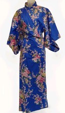 Japanese Yukata Kimono Robe Floral Cotton w/ Belt NWOT Made in Japan XL