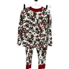 Rachel Parcell Christmas Pajama Set 8 Red Festive Holiday Poinsettia Preppy