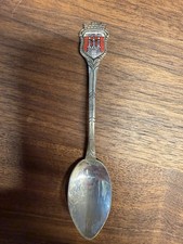 Andenkenl&ouml;ffel Hamburg 800er Silber Emaille Wappen ANTIKO Vintage