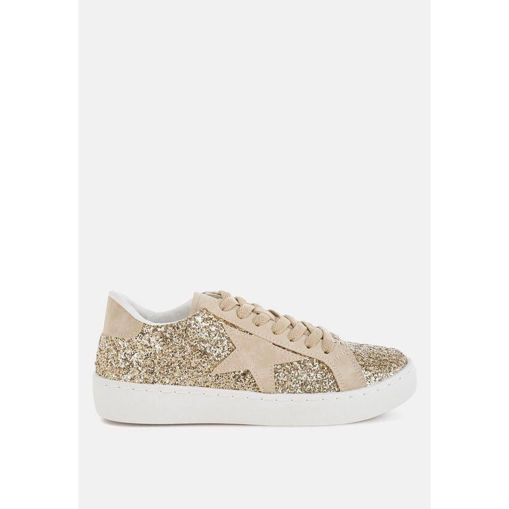 London Rag Womens Shinding Glitter Star Chunky Sneakers 9 8090₽