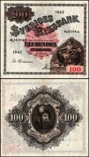 Sweden 100 Kronor, 1918-1954, P-36, Used