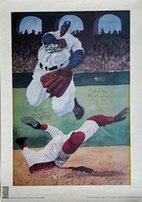 Negro Leagues NEWARK EAGLES signed MONTE IRVIN & DON NEWCOME  Baseball Poster