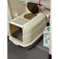 Vibrant Life Jumbo Hooded Enclosed Cat Litter Box with Door High Sides New