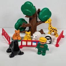 Vintage Lego Duplo Zoo Konvolut Tierpfleger Eisbär Giraffe Tiger Junges Tiere