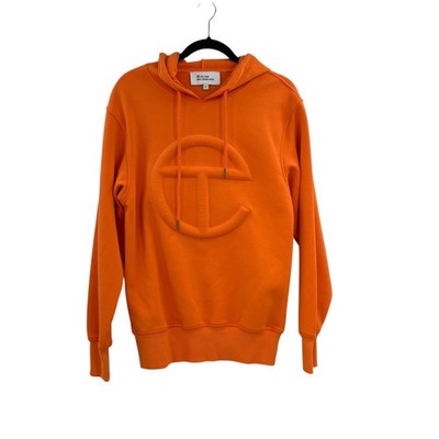Telfar Embossed Hoodie Sweatshirt Logo Unisex Orange Size Small