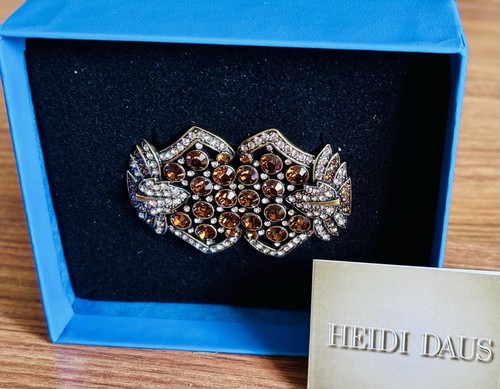Broche Heidi Daus Bleue Avec Cristaux Swarovski - Neuve Dans Sa Boîte