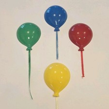 Set Of 12 Vtg Balloons Wall Decor Burwood 1980s Red Blue Yellow Nursery Baby USA