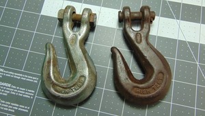 2 Vintage Chain Hook High Test 3/8" Forged