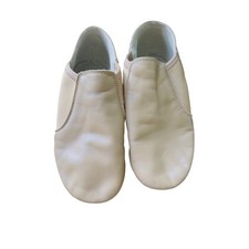 Kids Tan Leather Jazz Dance Shoes Split Sole Slip On size 12