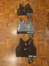 3 PAIR NIKE PRO COMBAT DRI-FIT SPORTS BRAS WOMENS SIZE M