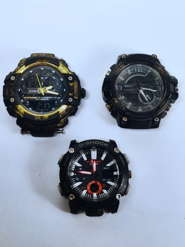 Lote de 3 Relojes Casio G‐Shock | Todos Funcionando | Sin Correas | 1 Necesita Reparación Corona Foto 2 de 4