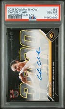 2023 Bowman University Now #15B Caitlin Clark Black Rookie RC Auto /99 PSA 10