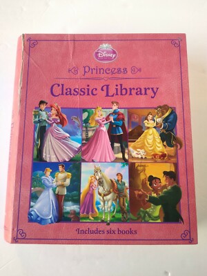 Disney Princess Classic Library Set 6 Books Cinderella Ariel Belle