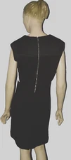 ANNE KLEIN NWT $139 SIZE M BLACK SHEATH MINI KNIT STRETCHY EXPOSED ZIPPER DRESS