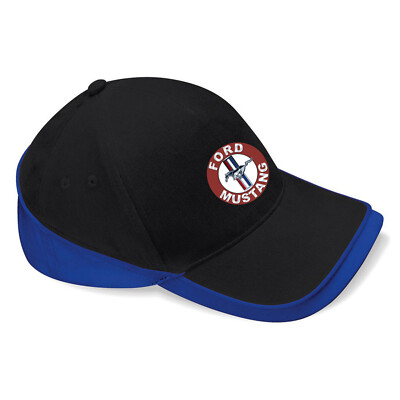 Ford Mustang Auto Logo Schwarze Baseball Cap Baseballcap -K172 -SW-Blau