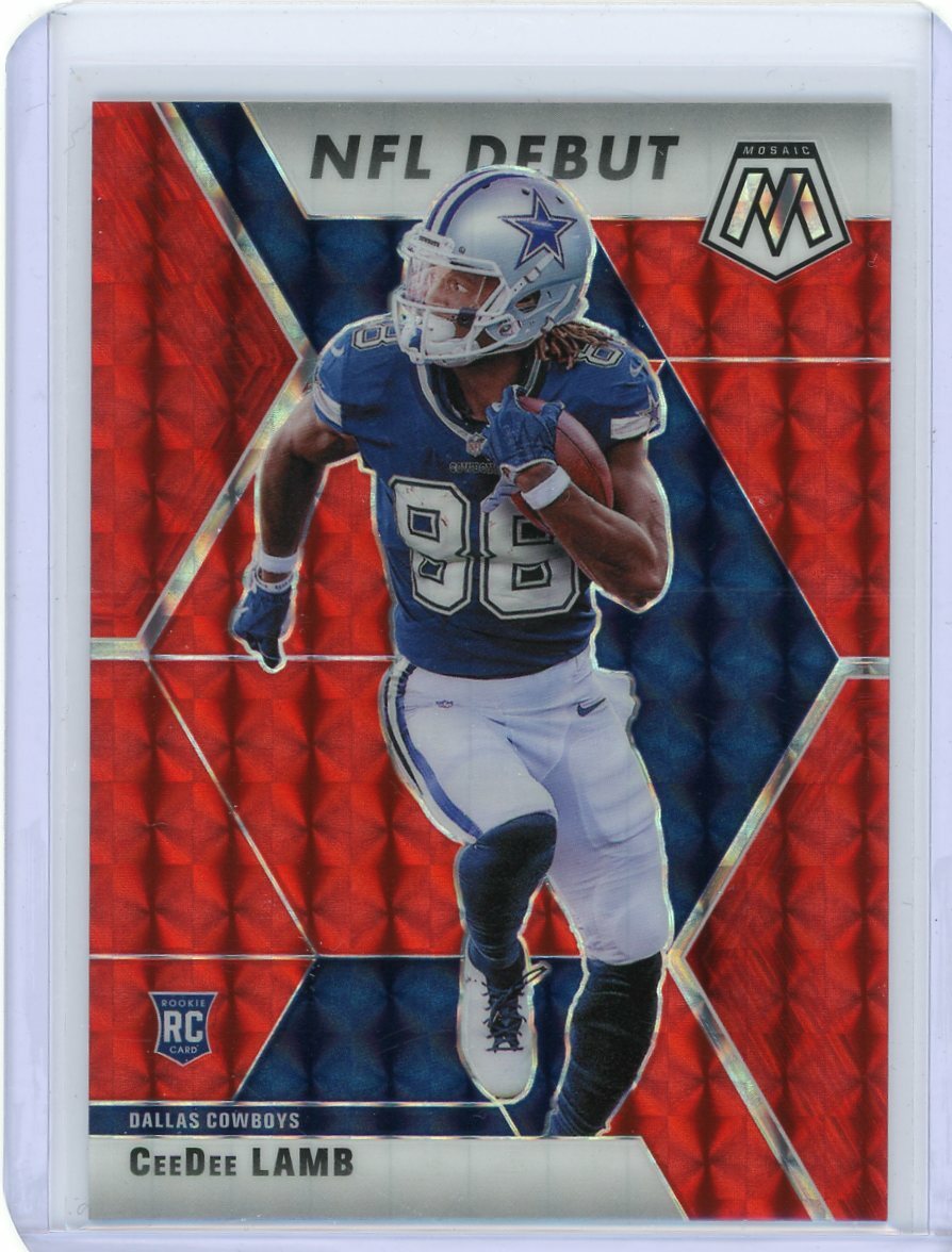 2020 Panini Mosaic Choice Red Fusion Debut Rookie #268 CeeDee Lamb #09/80
