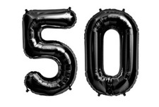 Giant 40" 50 Black Foil Number Balloons Photo Shoot 50th Birthday Float Helium