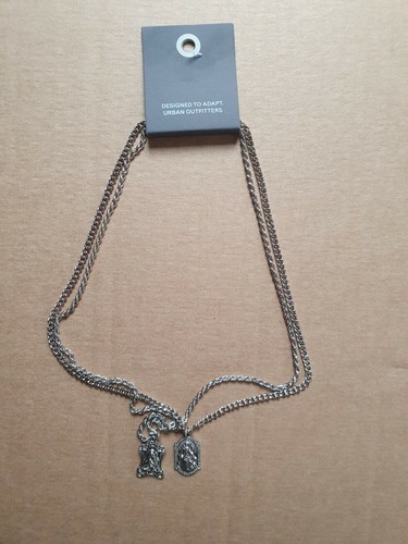 URBAN OUTFITTERS DBL SILBER LAGENLOOK HALSKETTE & ANHÄNGER NEU KOSTENLOSER UK-VERSAND