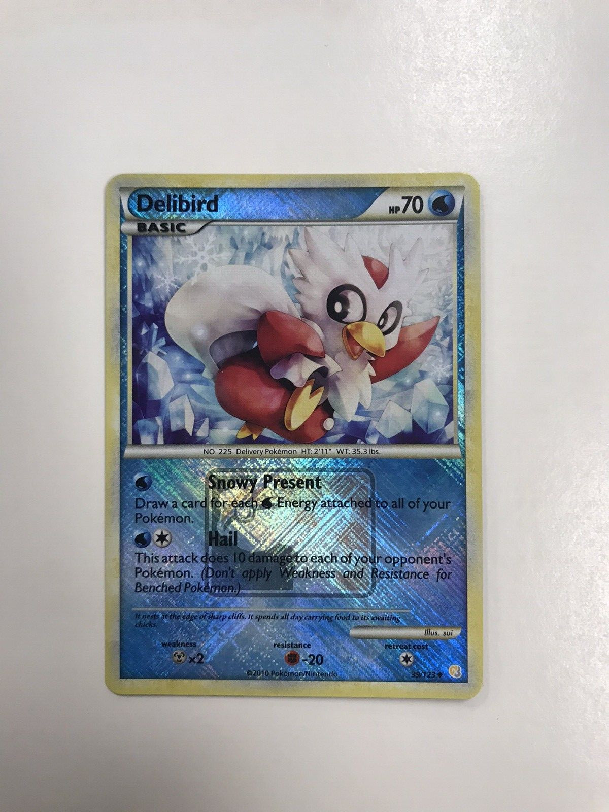 Pokemon Delibird Platinum Crosshatch Holo Promo Card