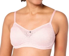 Breezies Lace Elegance Wirefree Bra~44DD~Ballet Pink~A647775~No Padding  11605