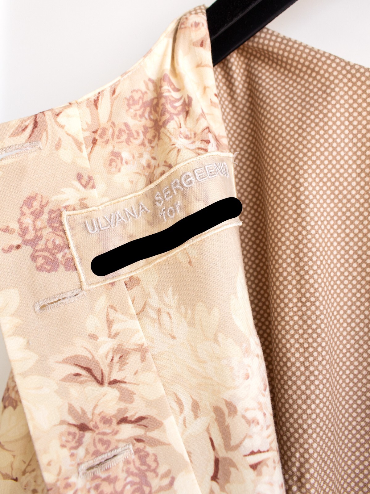 Ulyana Sergeenko Custom Made Beige Pink Floral Pr… - image 9