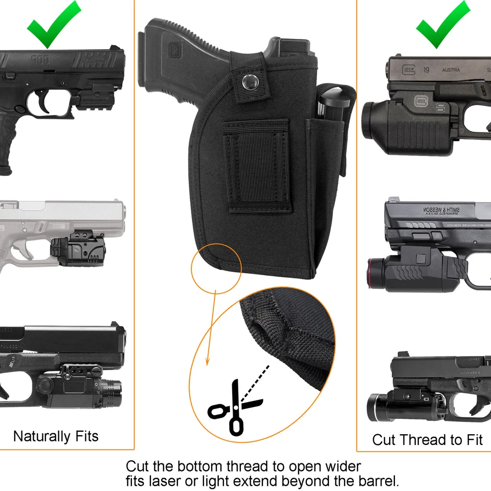 Tactical IWB OWB Gun Holster with Magazine Pouch Fit Pistol with Laser / Light - Image 3 of 4
