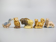 Wade Whimsies Forest Figurines Miniatures x 5. Bison Squirrel Duck Owl Otter VTG