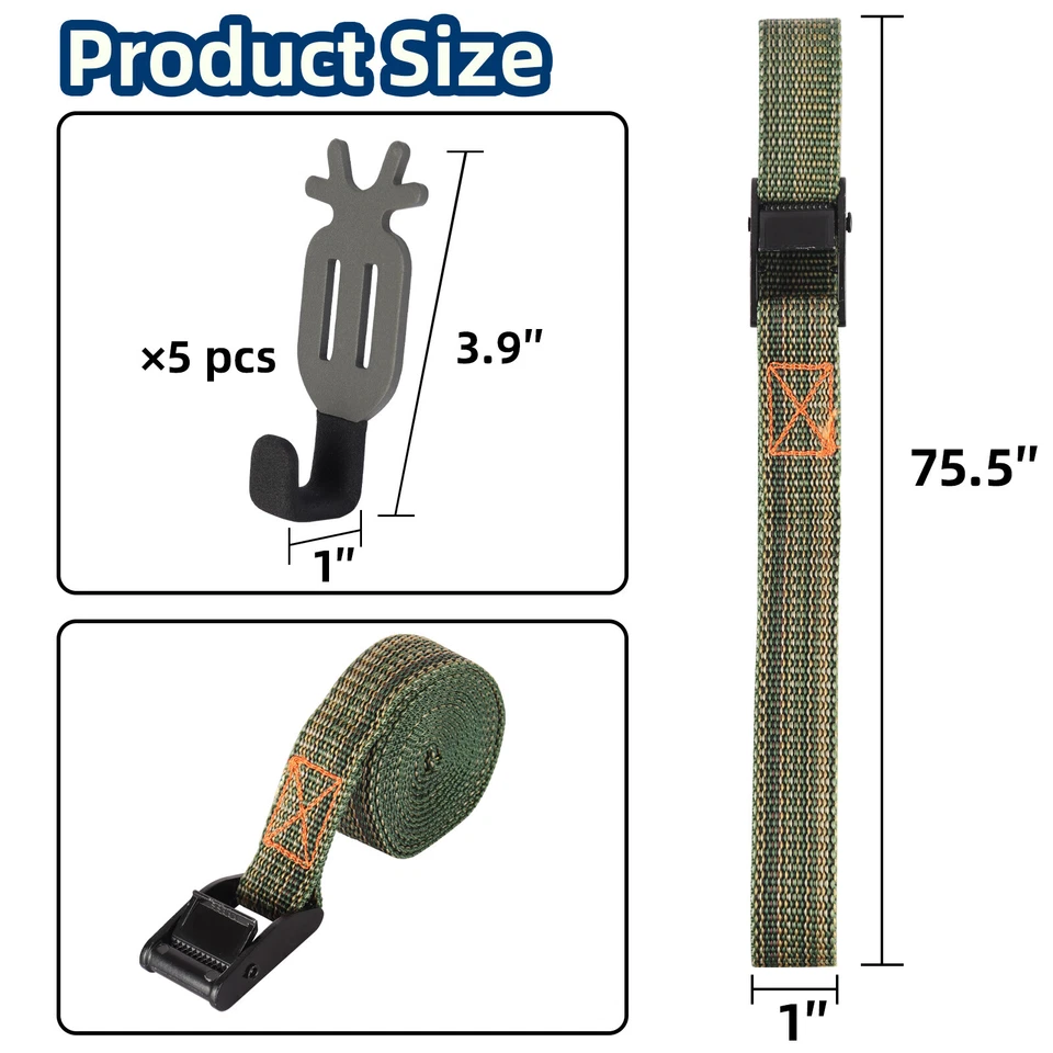 Highwild Treestand Strap Gear Hangers for Hunting Gears Bow Holder-5 Hooks Set - Image 4 of 4