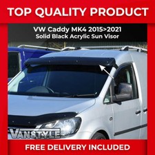 FITS VW CADDY & MAXI 15>21 BLACK ACRYLIC SOLID SUNVISOR SUN VISOR WIND DEFLECTOR