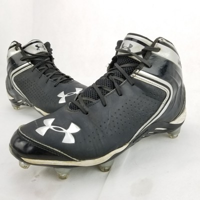 black high top under armour cleats