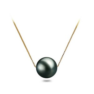 Authentic Japanese Akoya Pearl Pendant AAA Graded Black Pearl Necklace Silver Settings