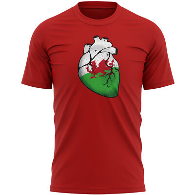Wales Rugby T Shirts for Men Flag Heart shirt Country Him rugby football drag...