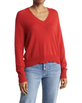 360 CASHMERE Zaya V-neck Cashmere Sweater.  Size XS $345