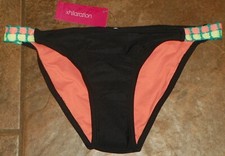 NWT Women's Or Juniors XHILARATION Black BIKINI Bottom Size Medium Cheeky