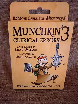 Munchkin 3 Clerical Errors More Cards Expansion Steve Jackson Games New