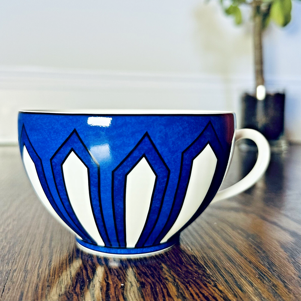 Hermès Bleus d'Ailleurs Breakfast Cup and Saucer Porcelain New