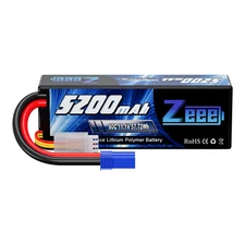 Zeee 11.1V 80C 5200mAh 3S Lipo Battery EC5 Hardcase for RC Car Truck Boat Racing
